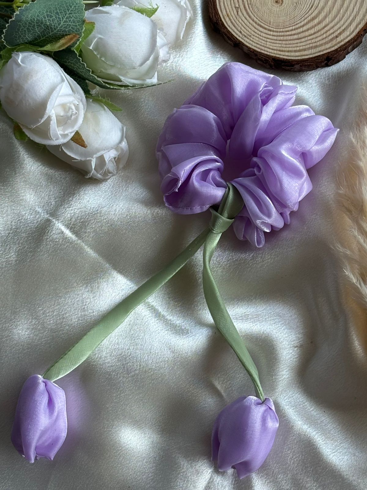 Purple tulip scrunchy