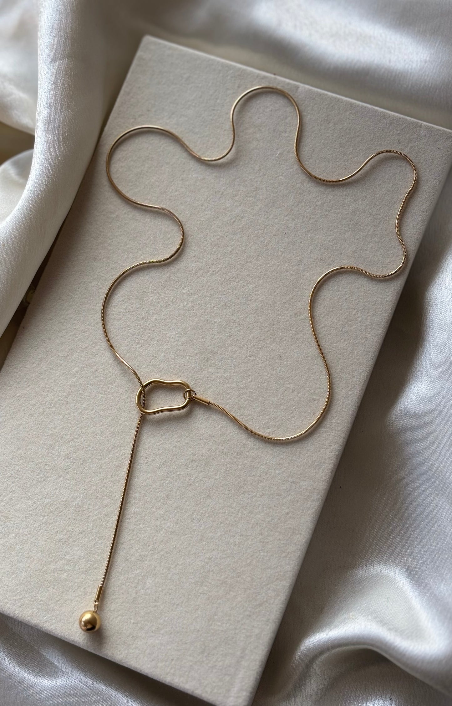 Anti tarnish gold plated adjustable necklace