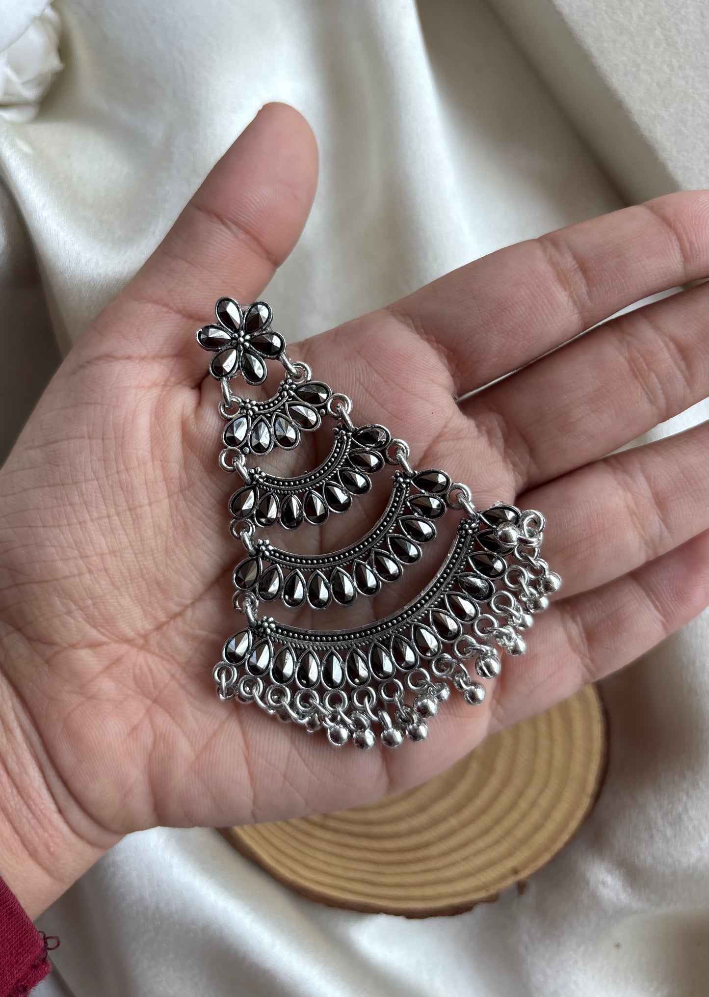 Oxidised party earrings