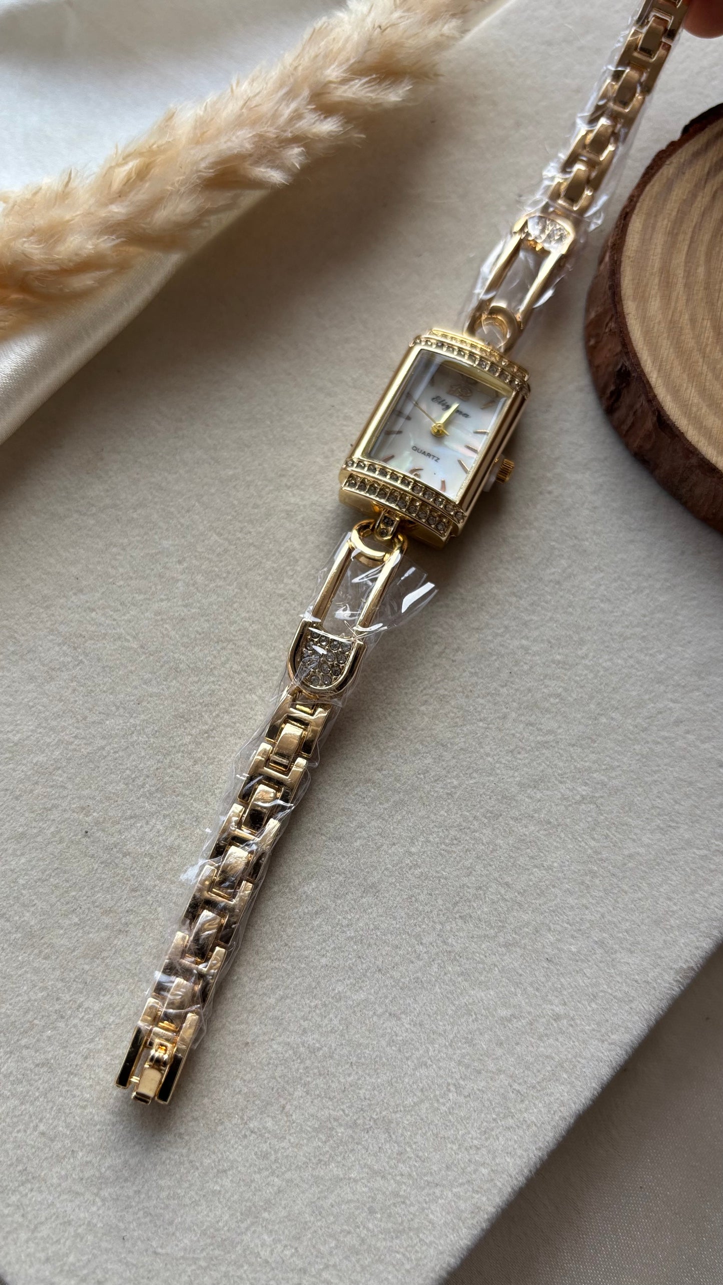 Premium rectangular stone watch