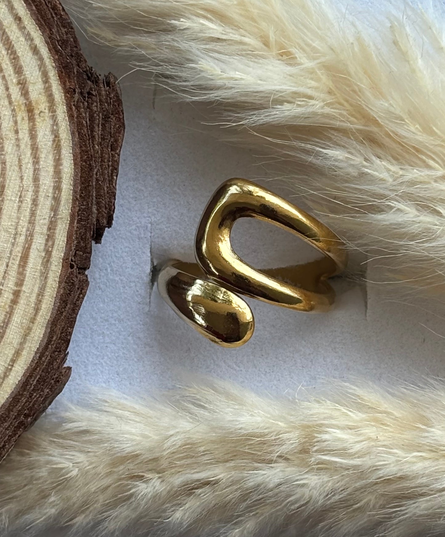 Anti tarnish gold plated adjustable ring