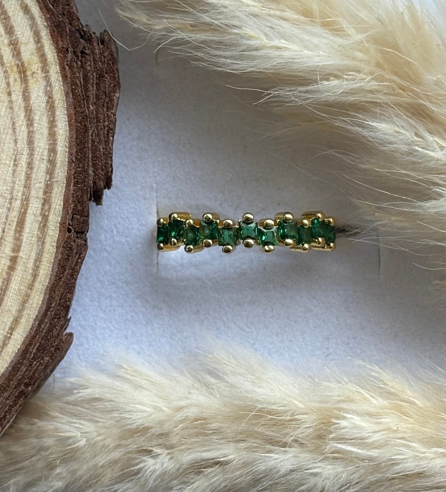 Anti tarnish gold plated adjustable stone ring