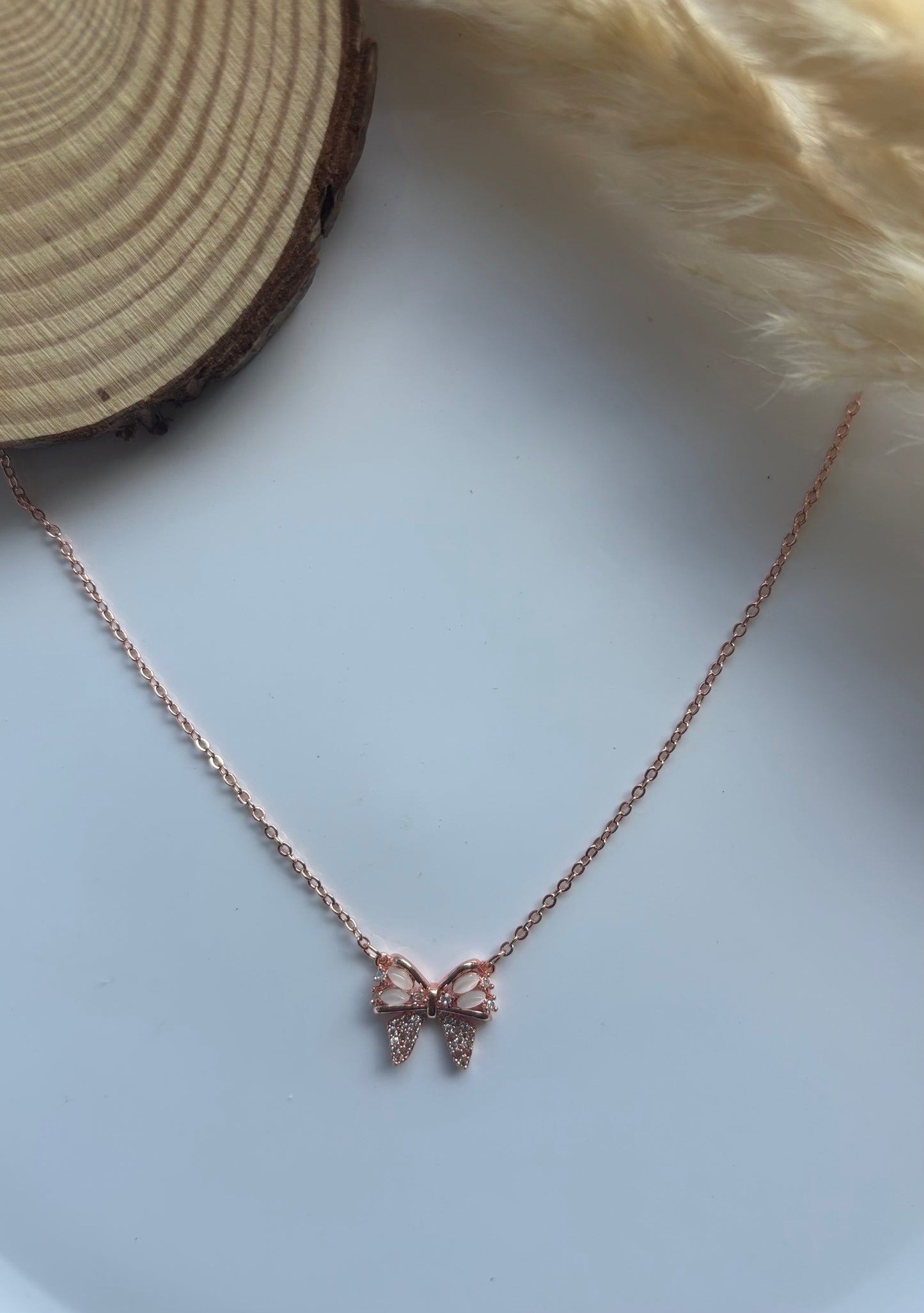 Anti tarnish rose gold plated butterfly pendent