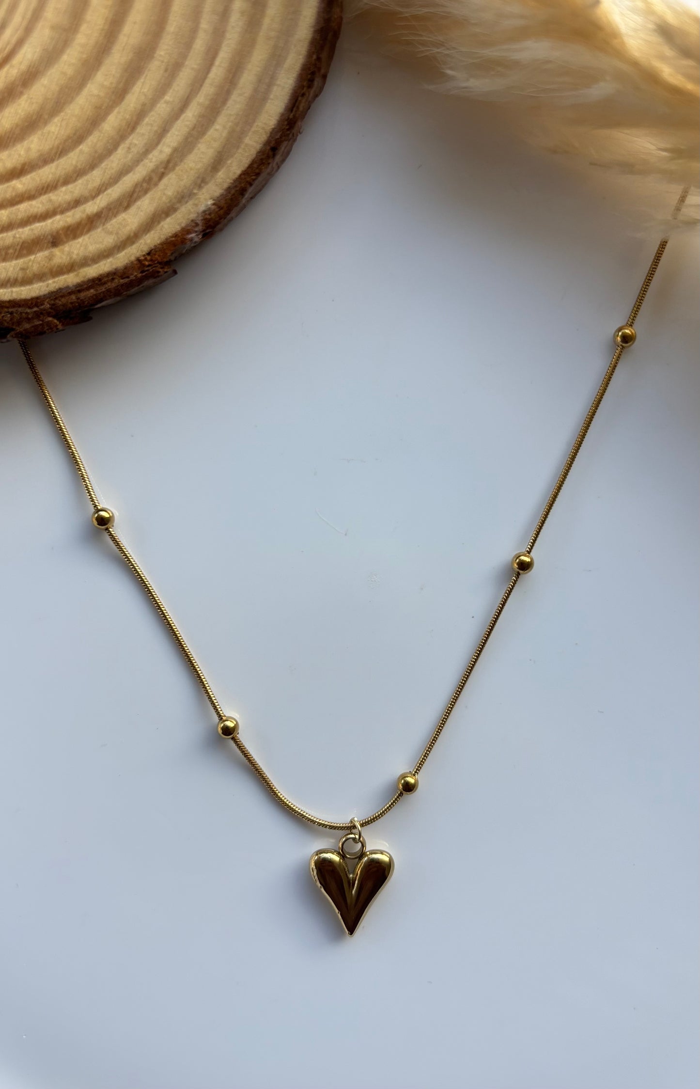 Anti tarnish gold plated heart pendent