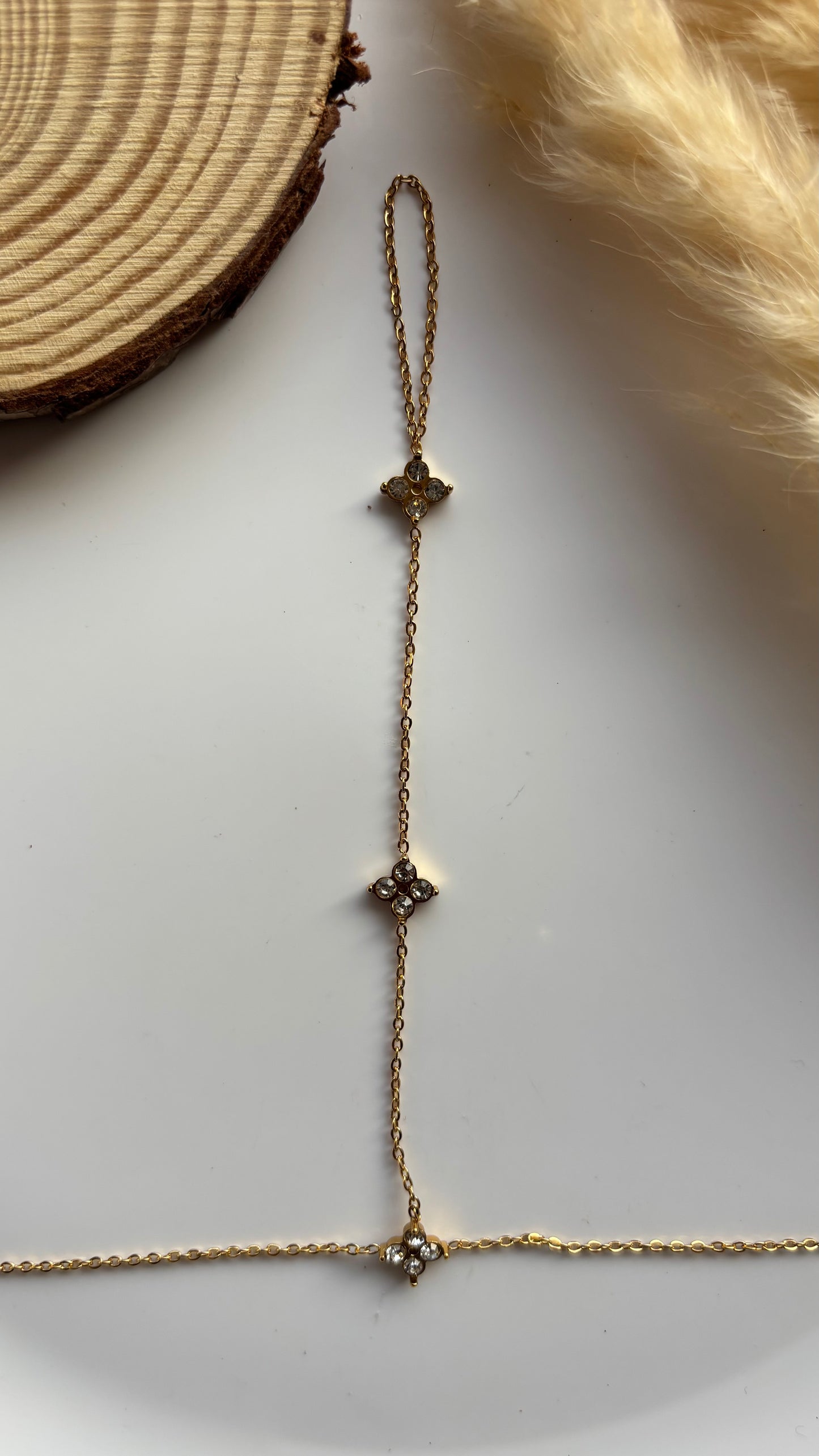 Anti tarnish gold plated ring bracelet