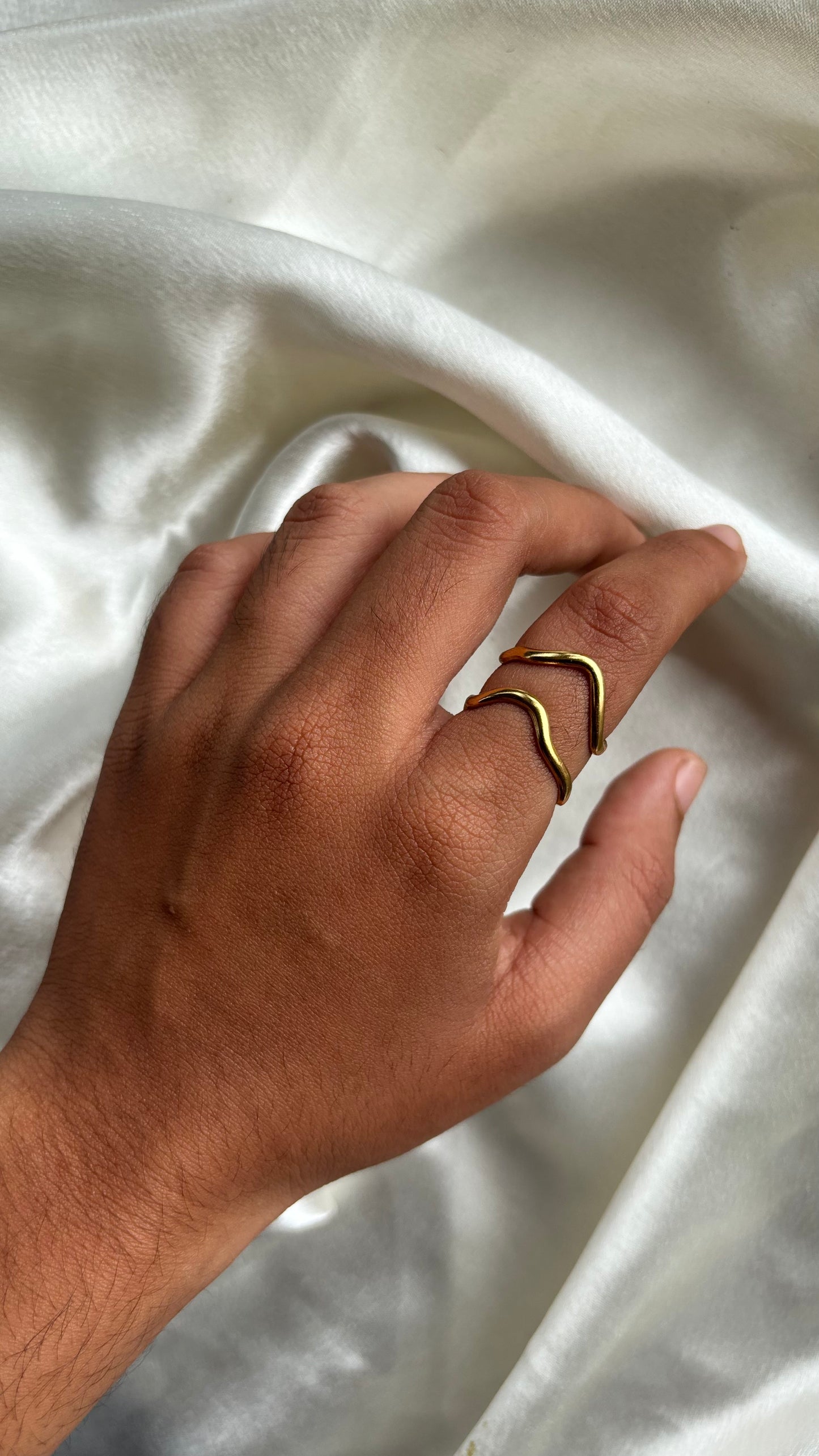 Anti tarnish gold plated adjustable ring