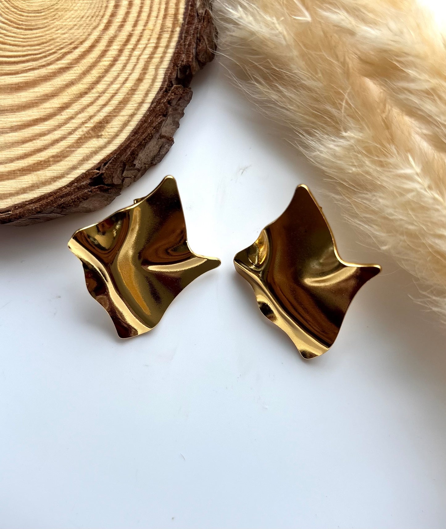 Anti tarnish gold plated earrings