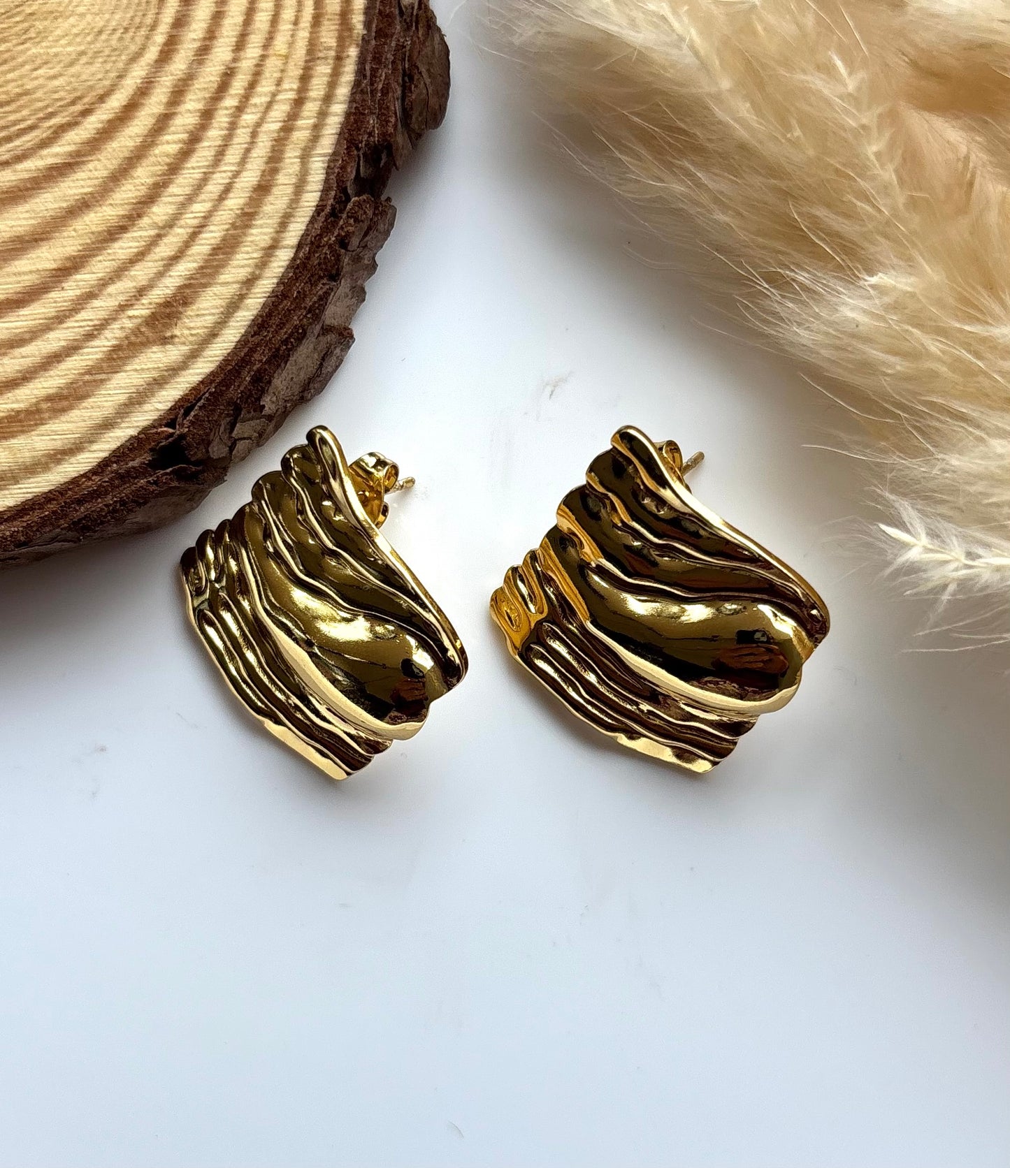 Anti tarnish gold plated earrings