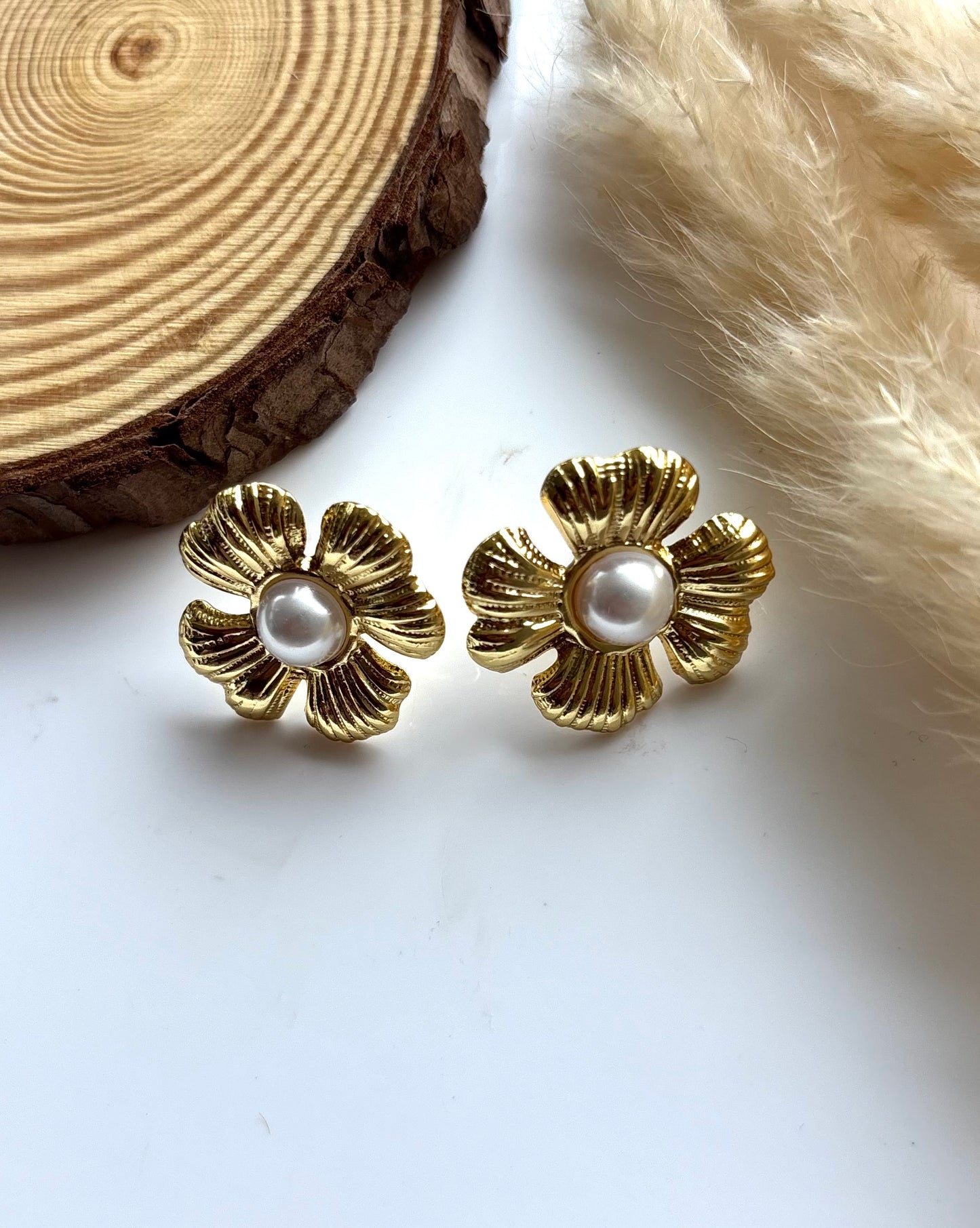 Anti tarnish gold plated earrings