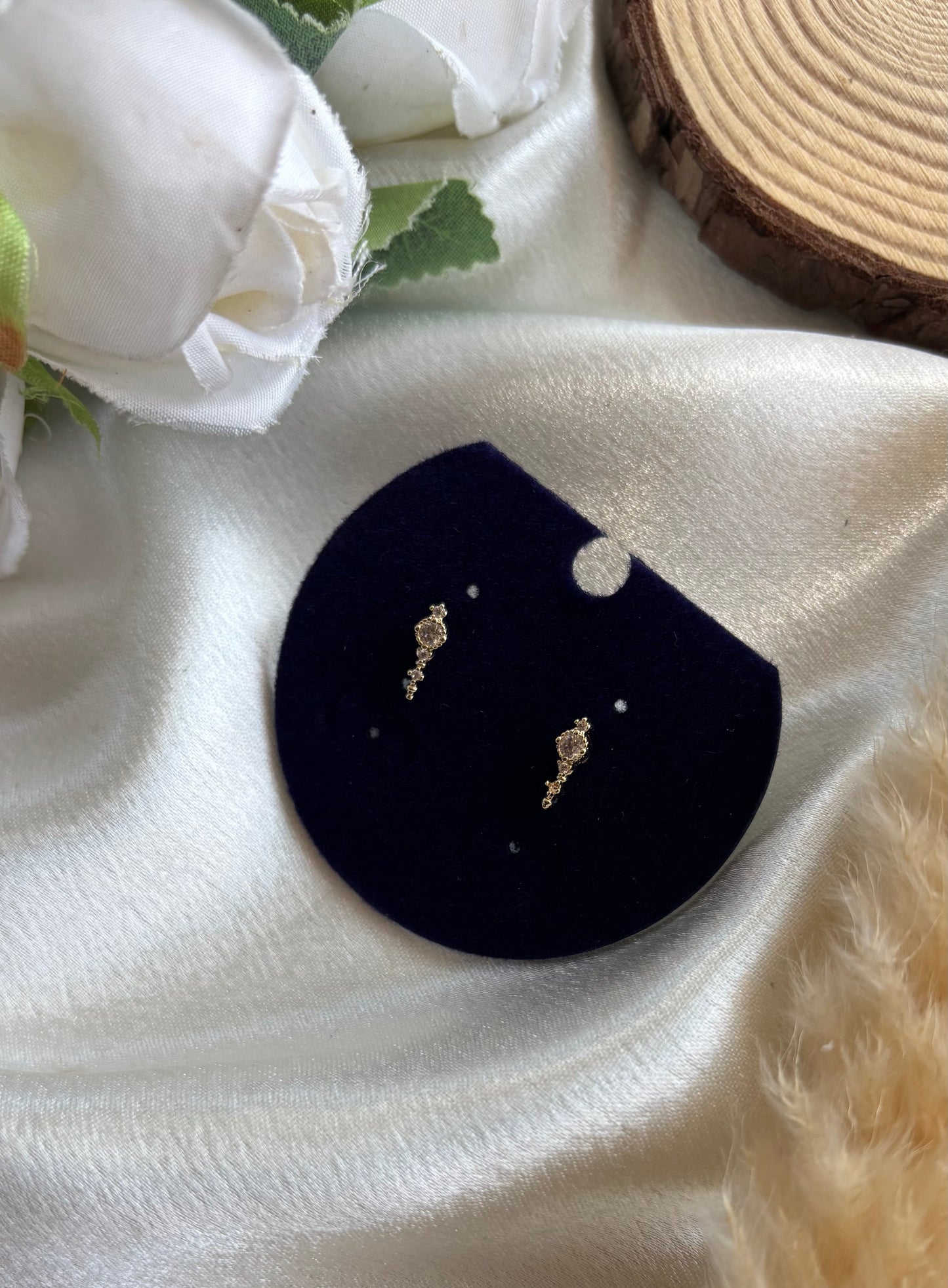 Anti tarnish gold plated stud earrings