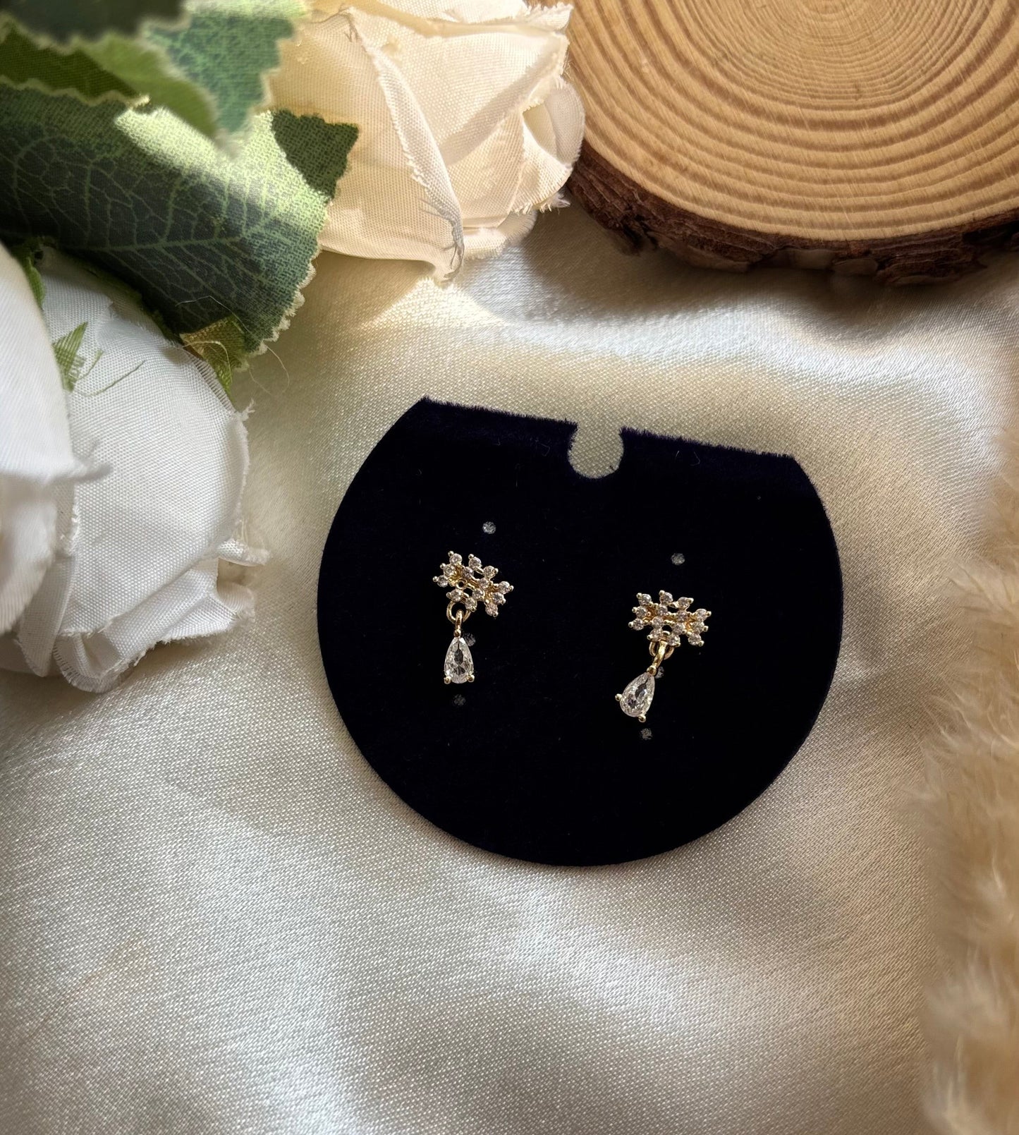 Anti tarnish gold plated stud earrings