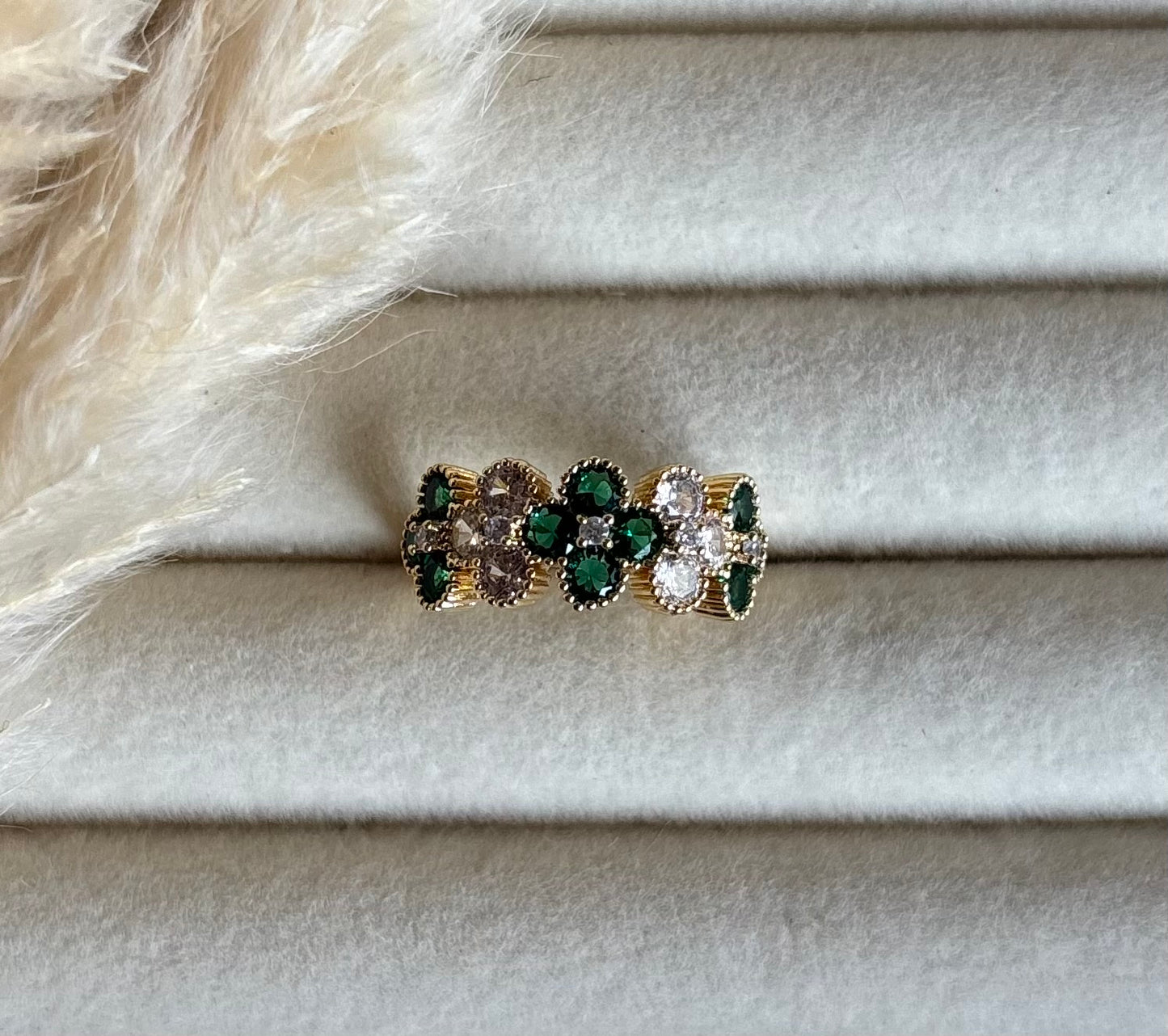 Anti tarnish gold plated adjustable ring