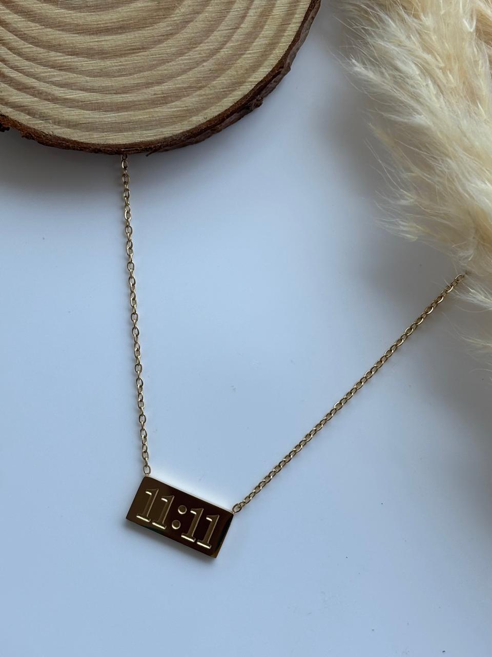 Anti tarnish gold plated 11:11 pendent