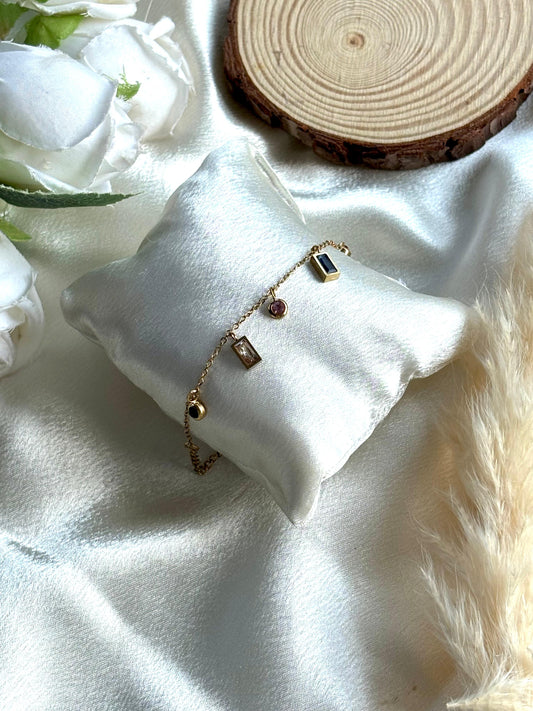 Anti tarnish gold plated multi colour bracelet
