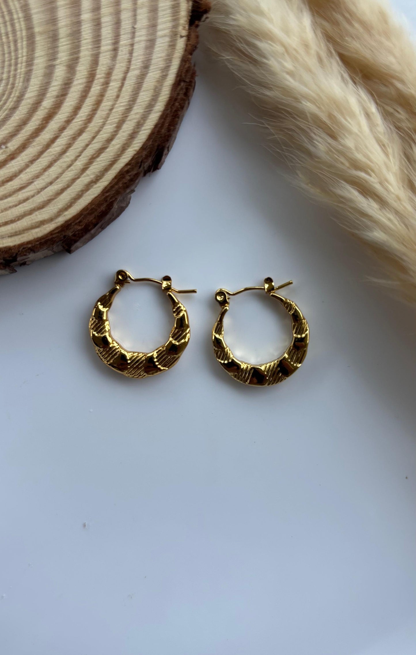 Stylish Braided Gold Hoop Earrings