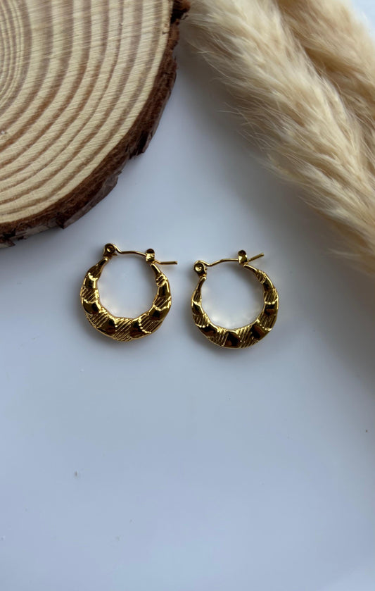 Stylish Braided Gold Hoop Earrings