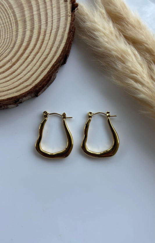 Stylish Braided Gold Hoop Earrings