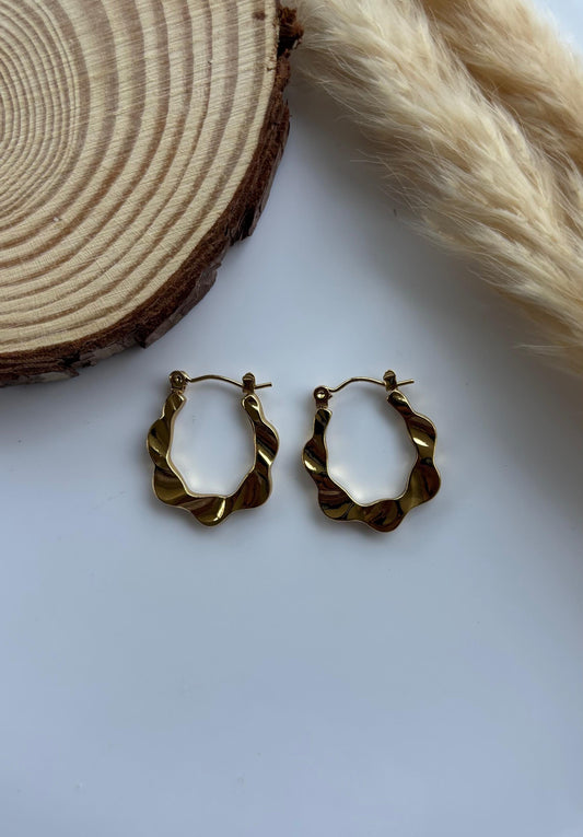 Stylish Braided Gold Hoop Earrings