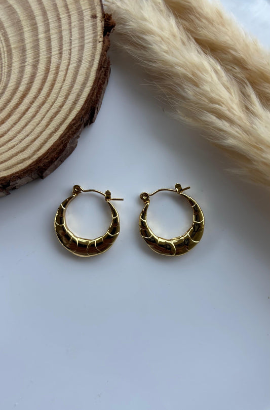 Golden Braided Hoop Statement Earrings