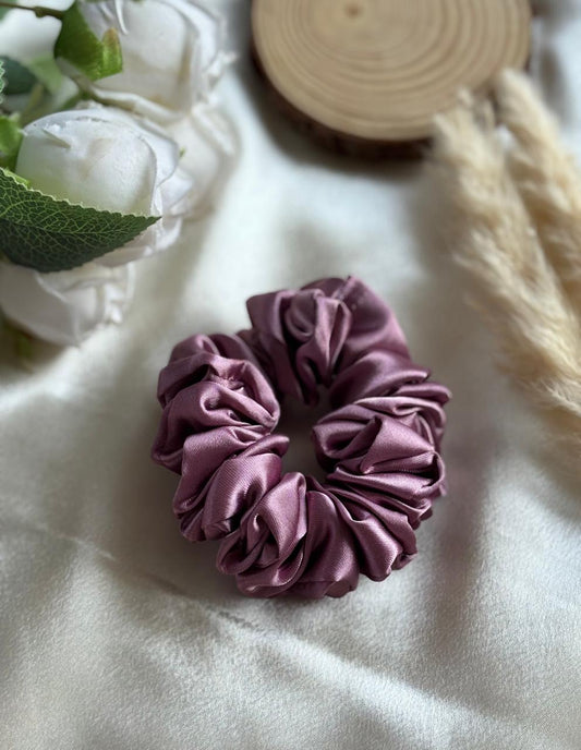 Purple satin srunchy