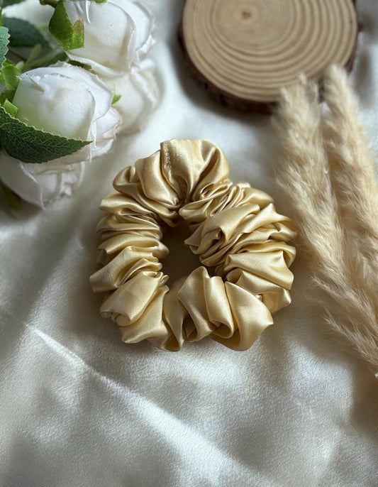 Gold satin srunchy