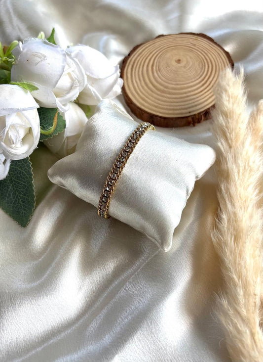 Anti tarnish gold plated tennis bracelet