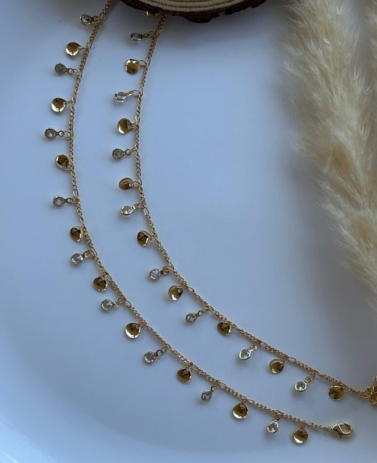 Anti tarnish gold plated anklets