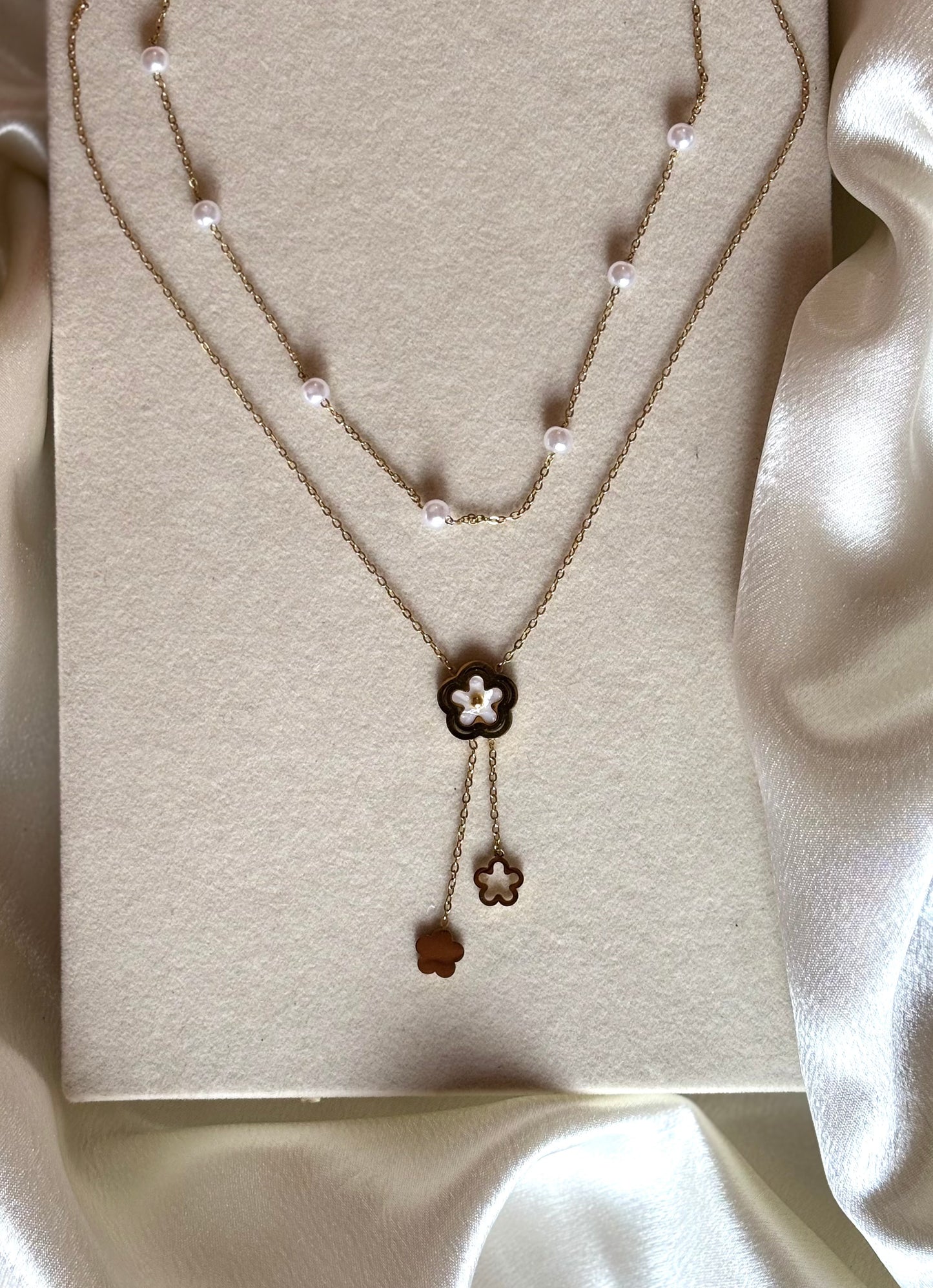 Anti tarnish gold plated layerd necklace