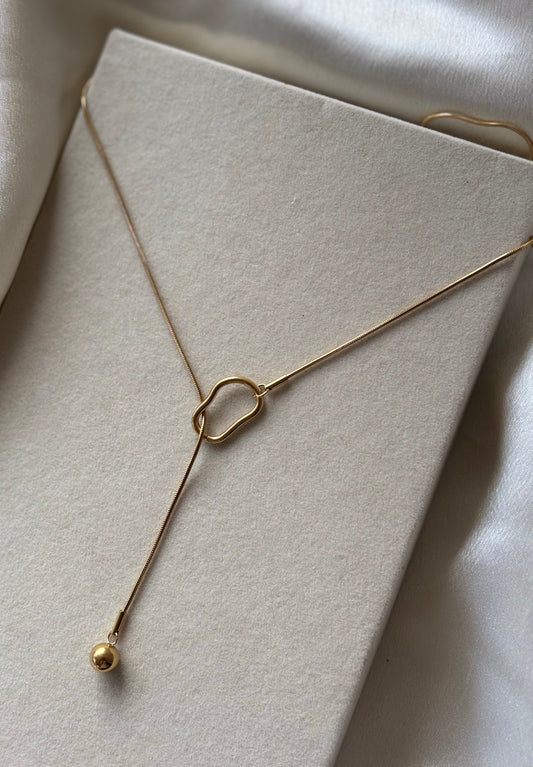 Anti tarnish gold plated adjustable necklace