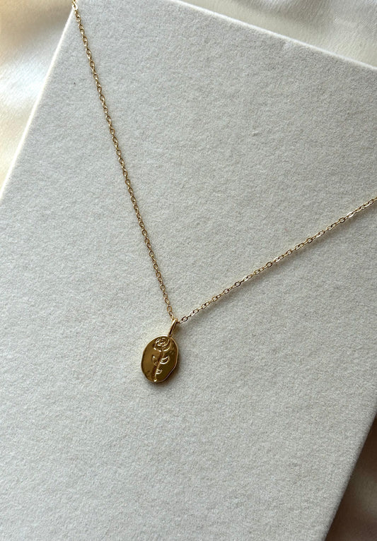 Anti tarnish gold plated rose pendent