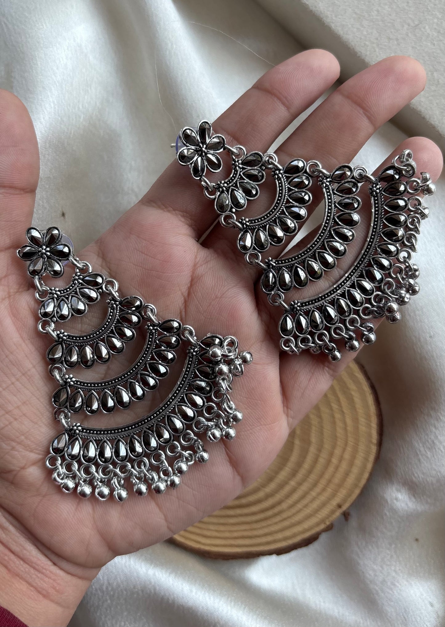 Oxidised party earrings