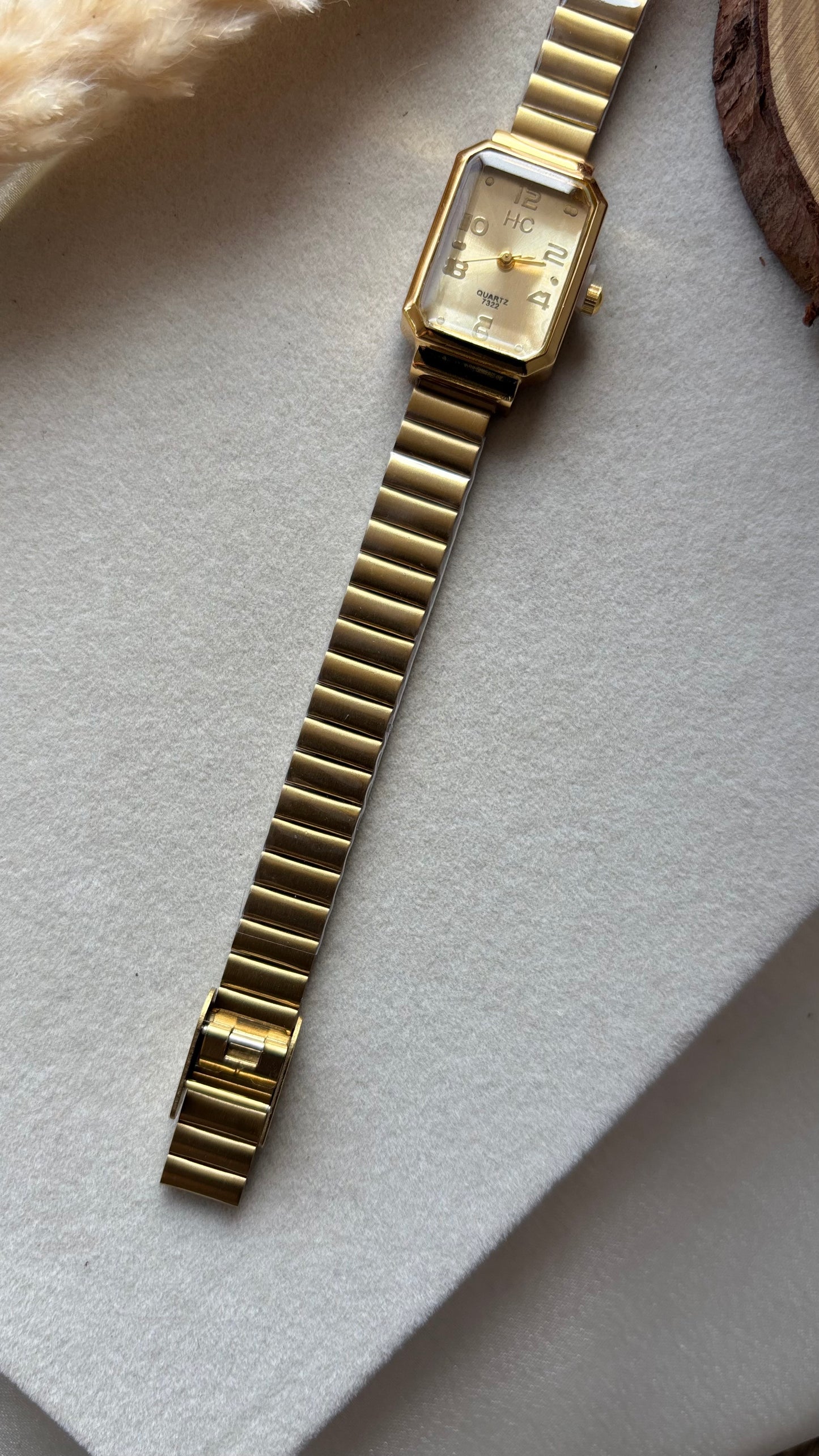 Premium yellow rectangular watch