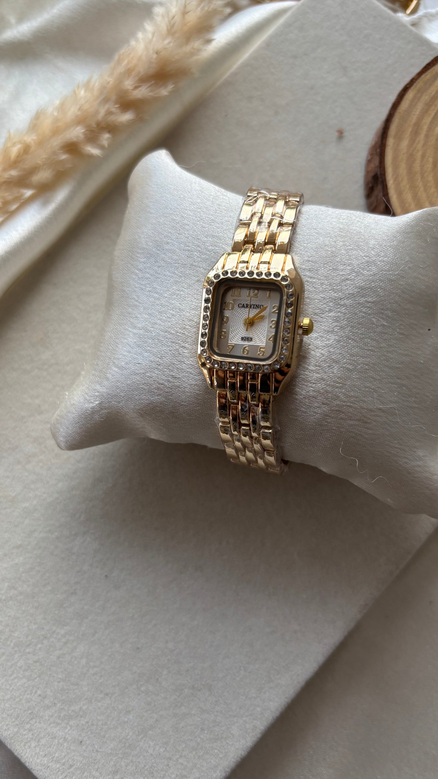 Premium square stone watch