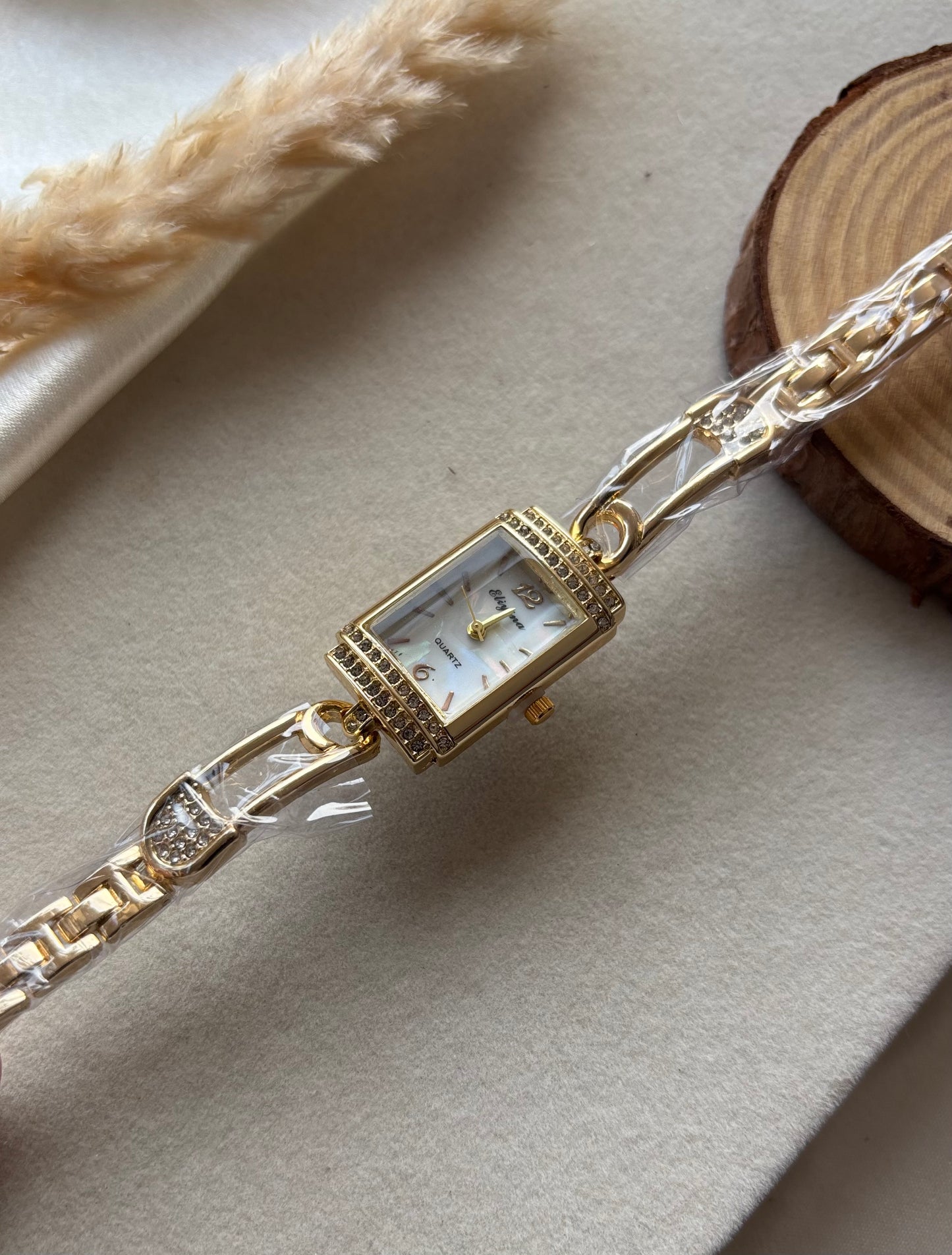 Premium rectangular stone watch