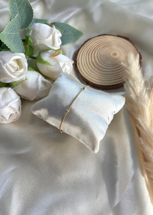 Anti tarnish gold plated mini ball bracelet