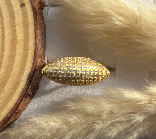 Anti tarnish gold plated adjustable stone ring