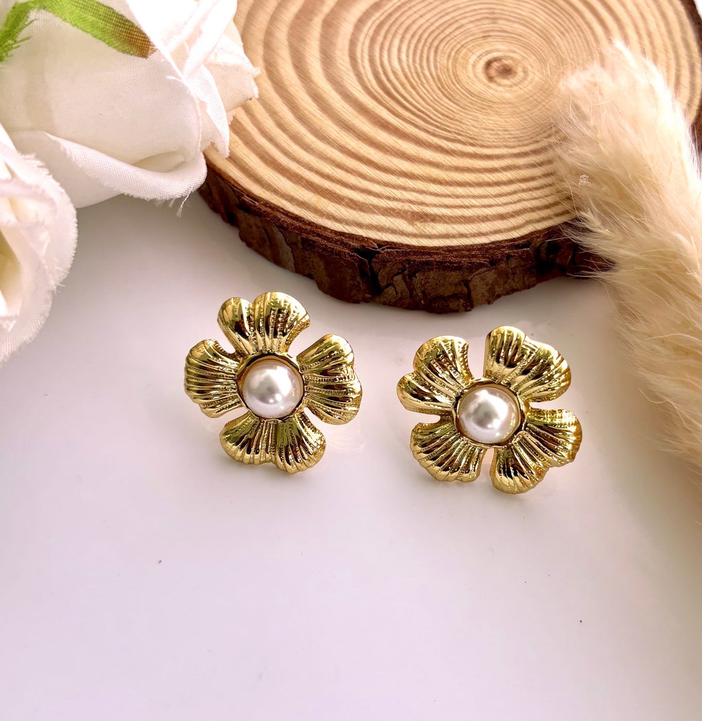 Anti tarnish gold plated earrings