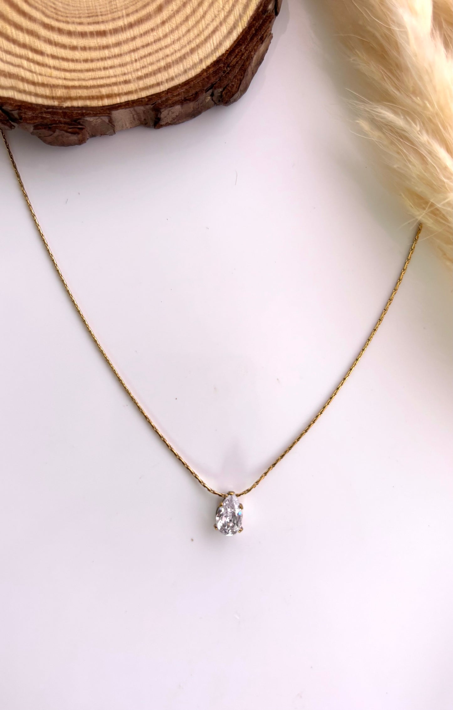 Anti tarnish gold plated raindrop pendent