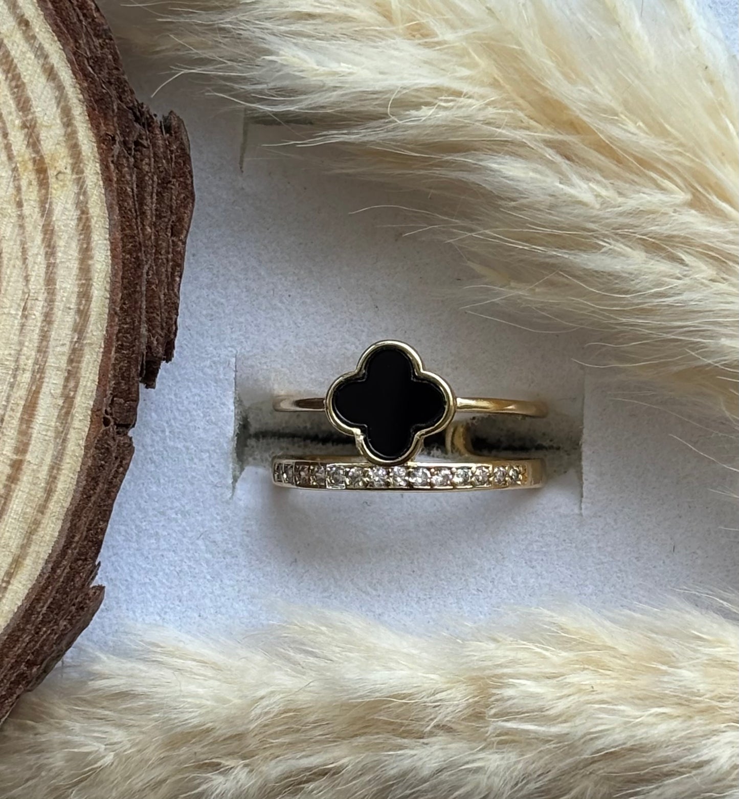 Anti tarnish gold plated adjustable stone ring