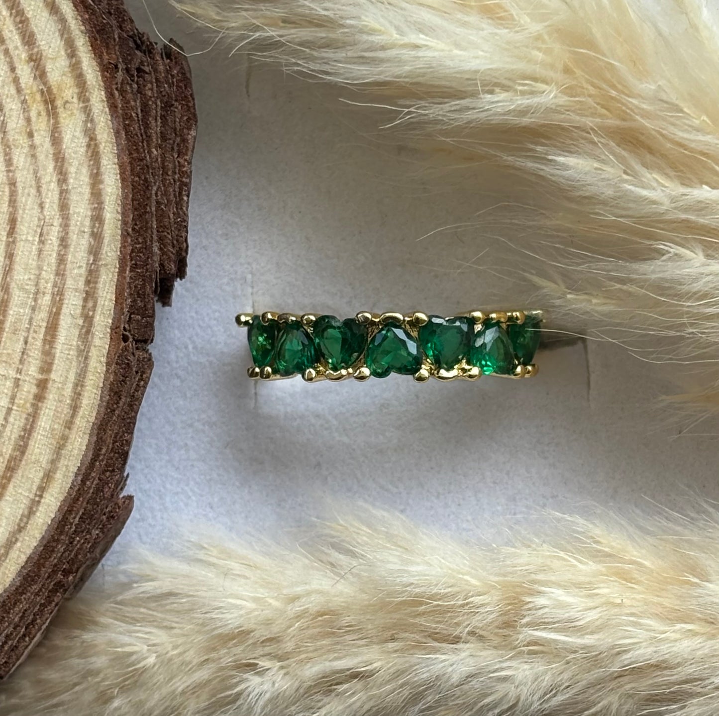 Anti tarnish gold plated adjustable stone ring