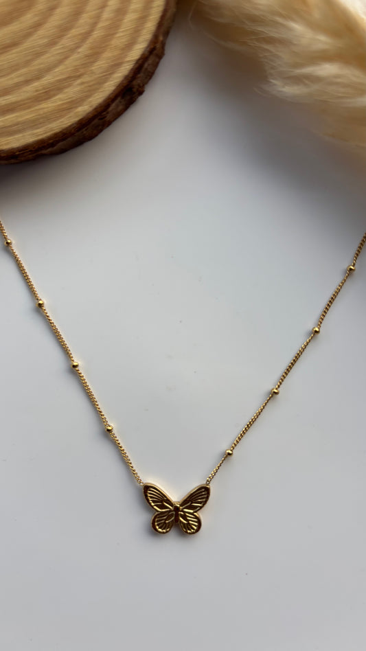 Anti tarnish gold plated butterfly pendent