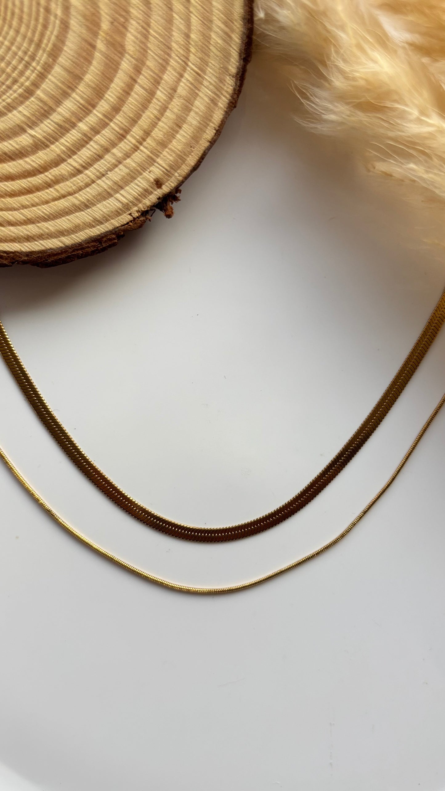 Anti tarnish gold plated layered necklace