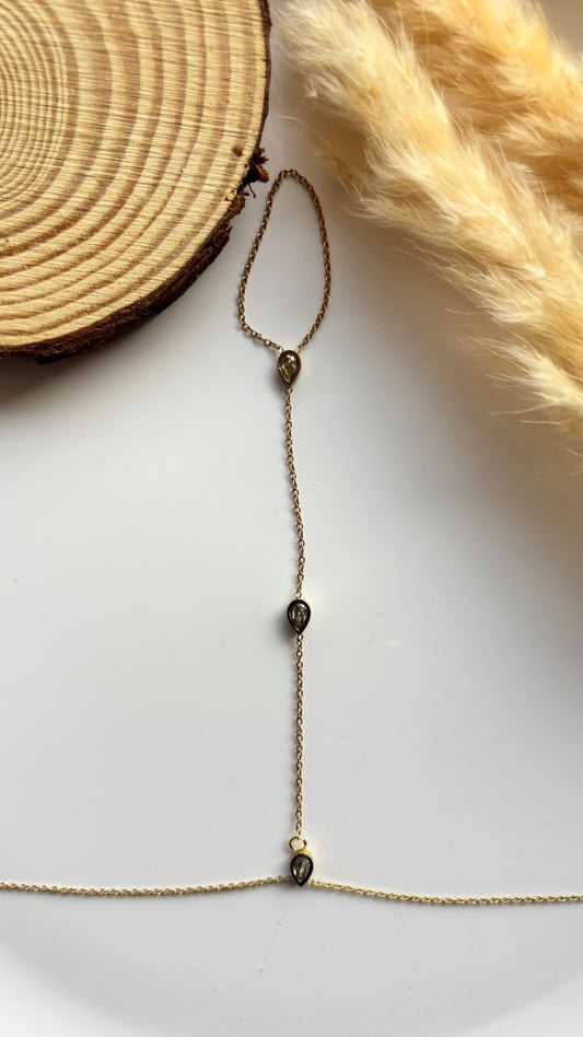 Anti tarnish gold plated ring bracelet