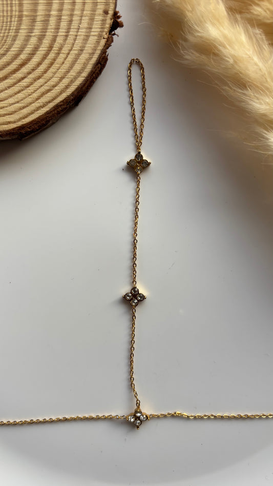 Anti tarnish gold plated ring bracelet