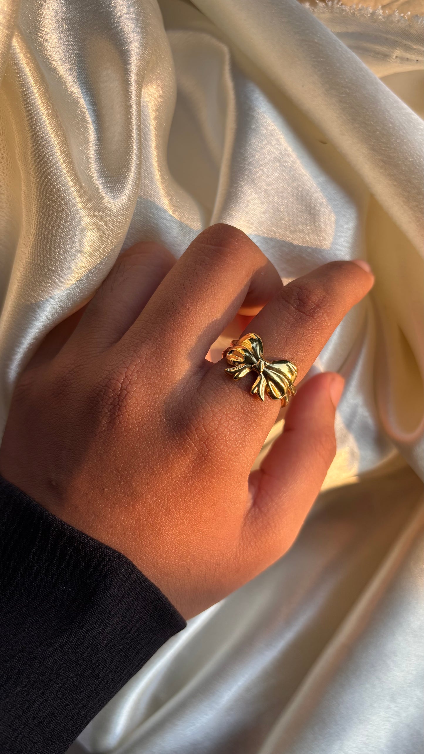 Anti tarnish gold plated adjustable ring