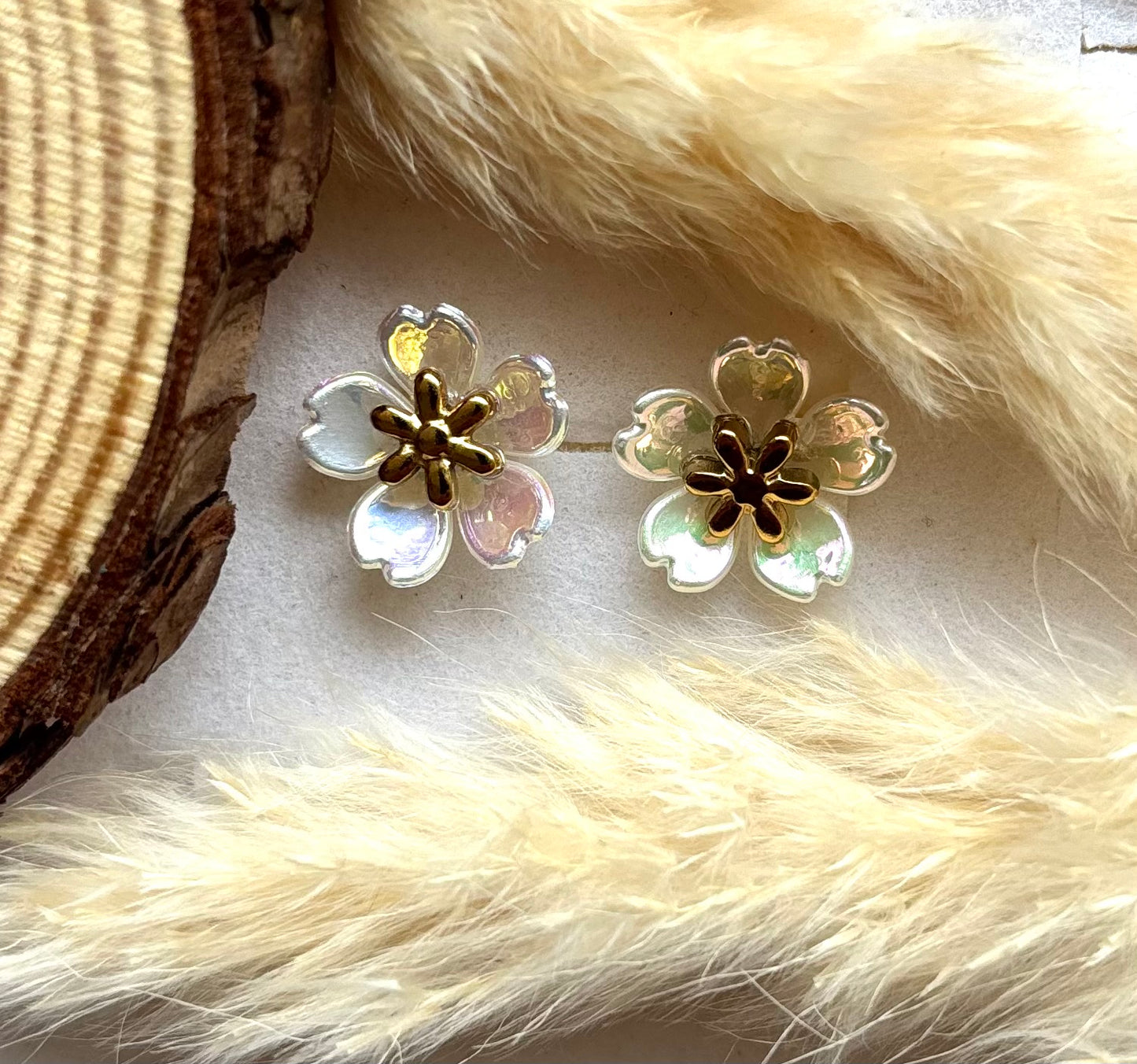 Anti tarnish gold plated stud earnings