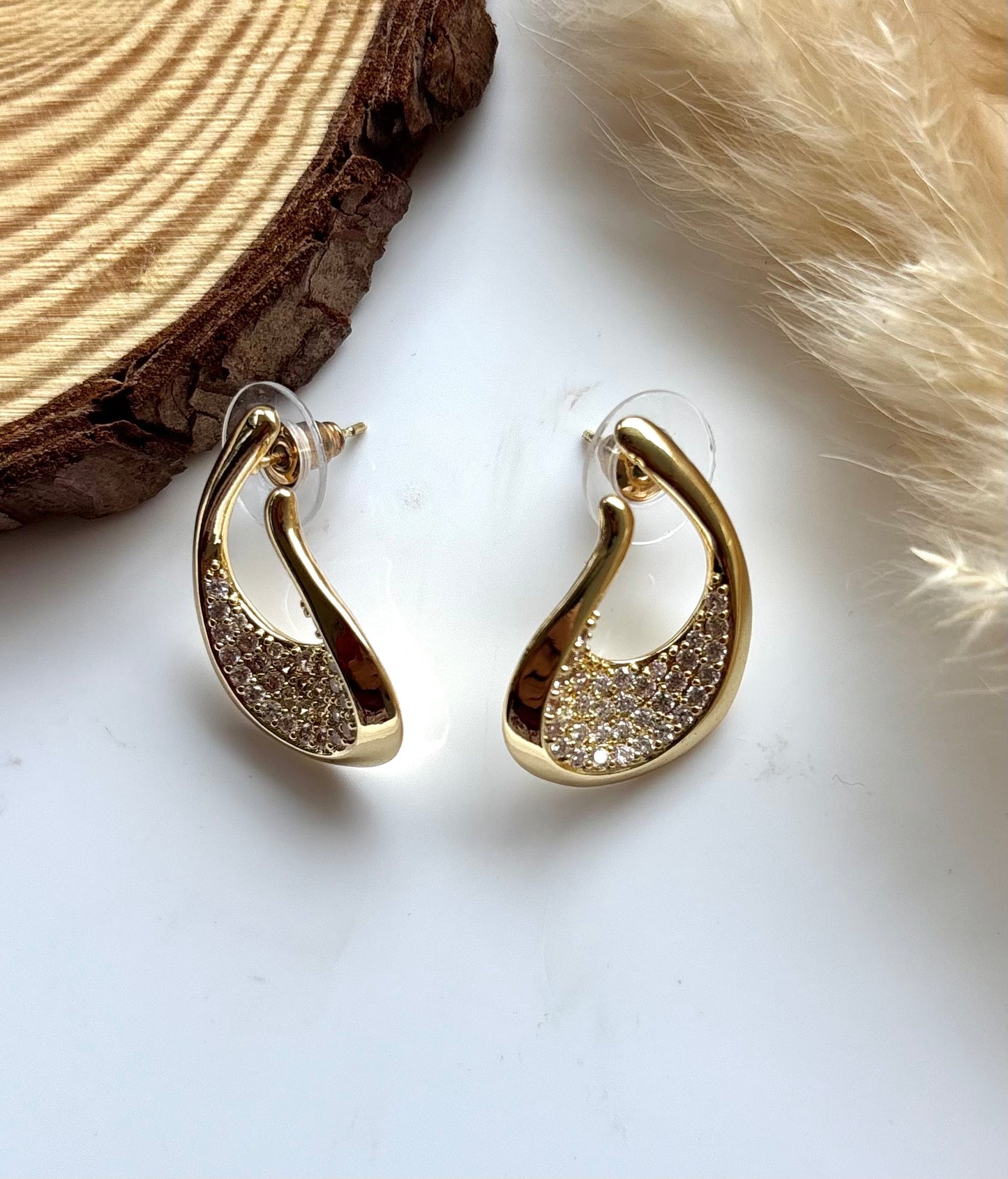 Anti tarnish gold plated earrings