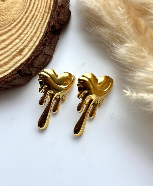 Anti tarnish gold plated earrings