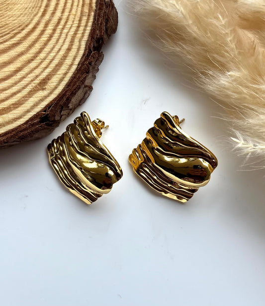 Anti tarnish gold plated earrings