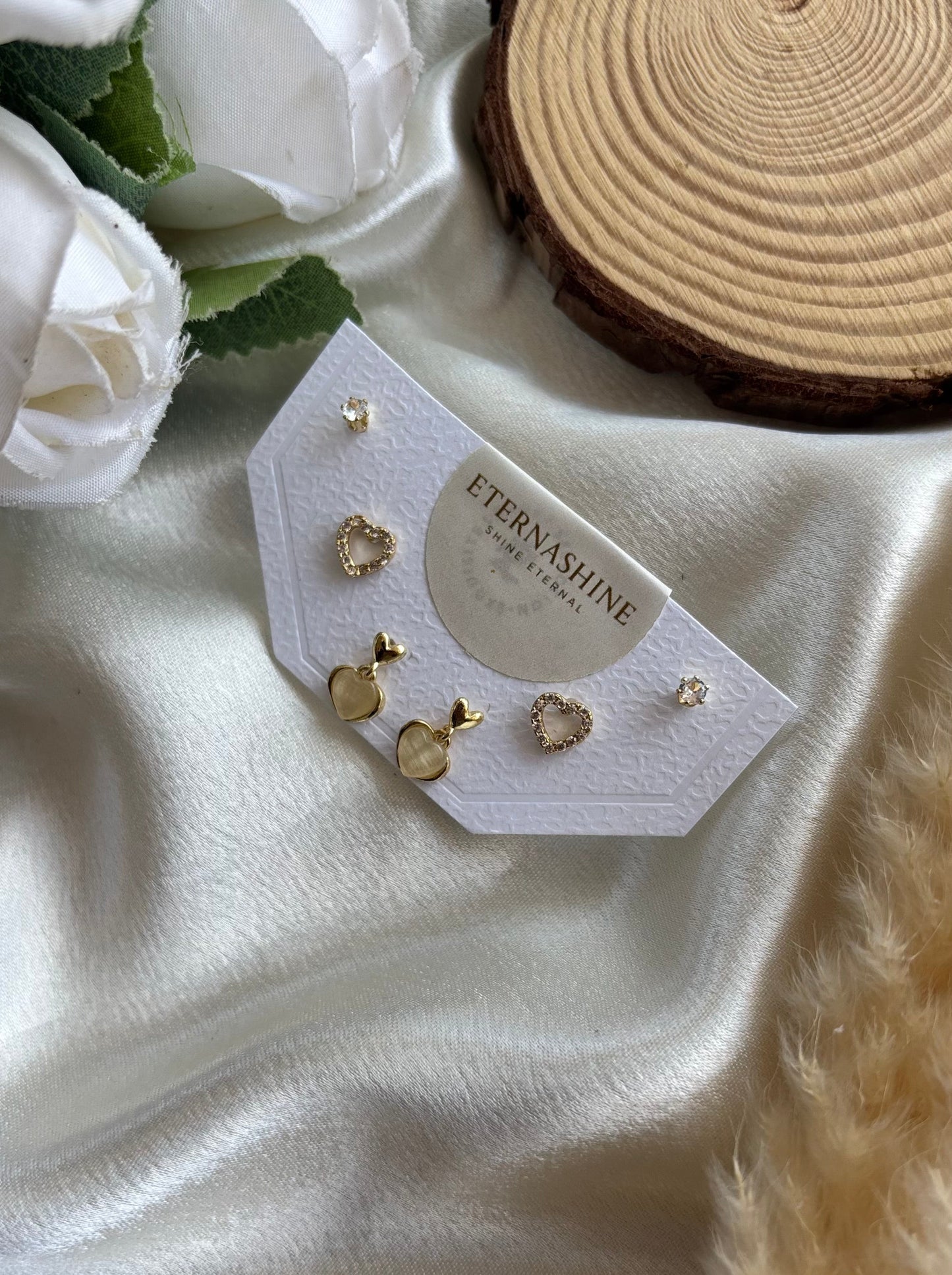 Anti tarnish stainless steel earing set